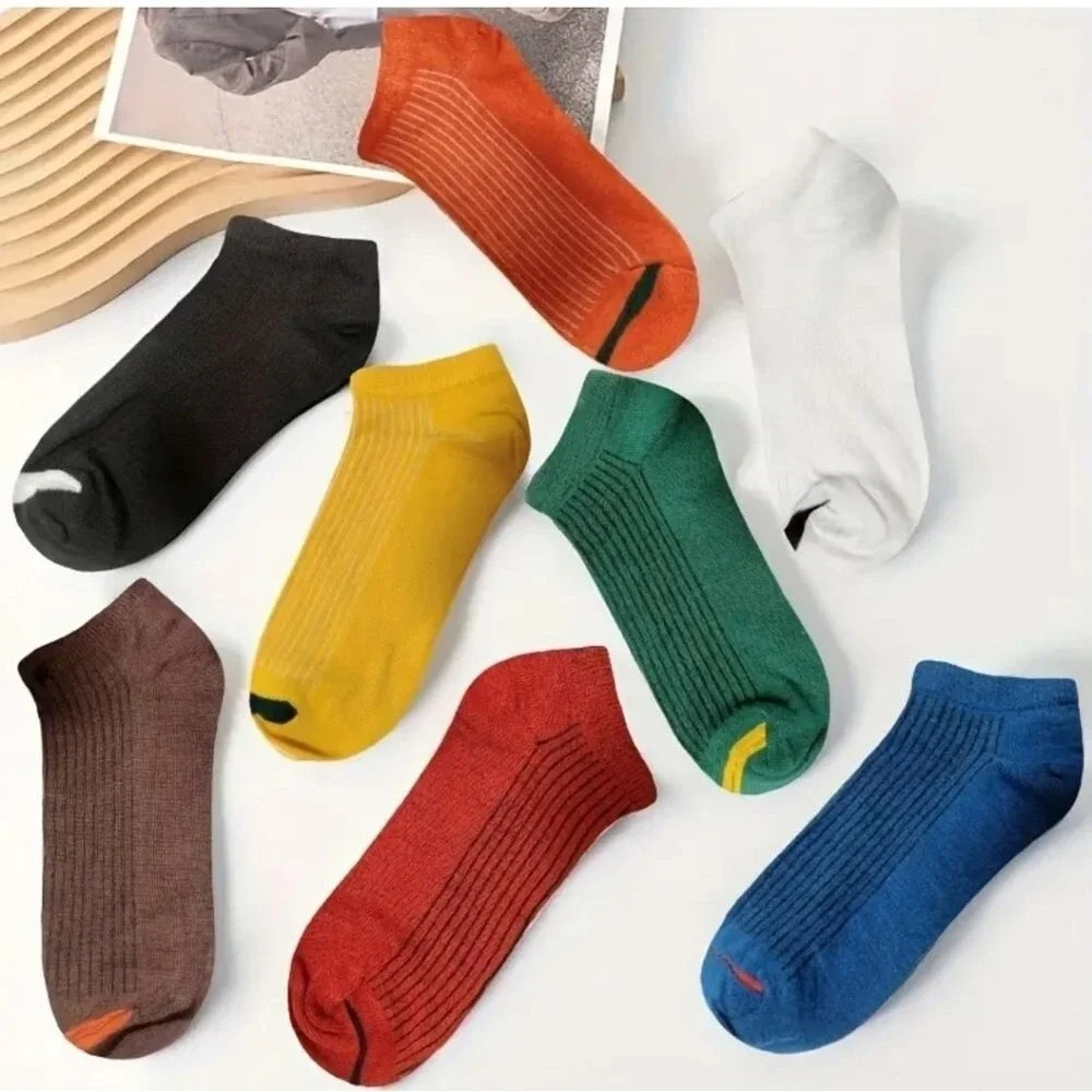 ribbed color block, no-show socks solid